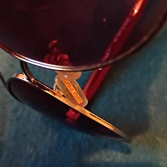 Coach Burgundy Aviator Sunglasses - Picture 2 of 5